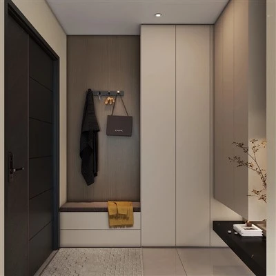 Minimalist Entryway Closet Bench Shoo Cabinet Combo